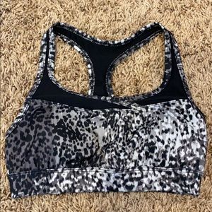 Black Cheetah Print Sports Bra